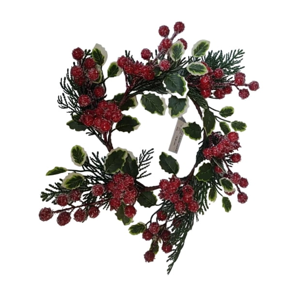 Anillo de vela de Navidad, corona de Navidad, decoración del hogar, adorno, corona de velas, decoración navideña para bodas en interiores Estilo D
