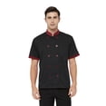 thumbnail image 1 of TOPTIE Short Sleeve Chef Coat Jacket Black Lightweight Button Chef Uniform, 1 of 9