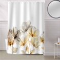 thumbnail image 5 of Fabric Shower Curtain, Yellow Watercolor Flower Texture Printing Shower Curtains with 12 Hooks Waterproof Machine Washable Bath Curtains for Bathroom, 72 x 96in, 5 of 6