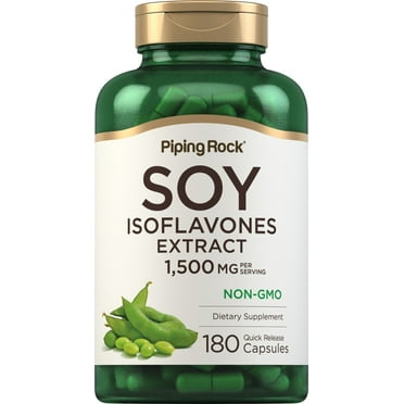 Soy Isoflavones | 1500 mg | 180 Capsules | Non-GMO, Gluten Free Extract Supplement | by Piping Rock