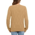 thumbnail image 4 of Uvplove Women's Long Sleeve Crew Neck Knitted Pullover Sweater khaki-l, 4 of 7