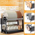 thumbnail image 5 of Tier Kitchen Dish Drainer, Black Dish Drainer, Stainless Steel Dish Drainer, Dish Drainer with Utensil Holder and Drip Tray, 5 of 5