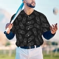 thumbnail image 5 of Zufioo White Pineapples Print Men's Baseball Short Sleeve, Moisture Wicking Button-Down Hip Hop Tee-3X-Large, 5 of 7
