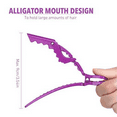thumbnail image 3 of 12 PCS Purple Hair Clips Alligator Clips for Thick Hair All Hair Type Wide Tooth Sectioning Croc Non Slip Hair Accessories, 3 of 7