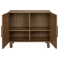thumbnail image 3 of Buffet armoire à deux portes cannelées en placage de bois de noyer avec 2 étagères Bouclair, 3 of 6