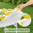 thumbnail image 5 of Yellow Lemon Fruit Slices White Pattern Round Fitted Tablecloth with Elastic Edge,Dining Table Cover Waterproof,Outdoor Round Tablecloth for Camping,Dining,Indoor and Outdoor, 5 of 7