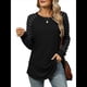 thumbnail image 1 of Blusas Tipo Túnica A Rayas para Mujer, Camisas Casuales de Larga, Jersey de Cuello Redondo. Negro XL, 1 of 9