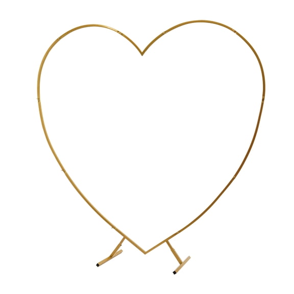 Miumaeov 6.89FT Gold Heart-Shaped Wedding Arch Backdrop Stand, Metal Balloon Arch Kit Frame for Wedding Ceremony, Flower Display Background Decoration for Valentine's Day Birthday