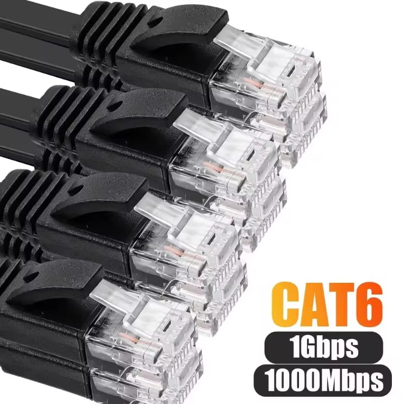 Cat 6 Ethernet Cable RJ45 Shielded Network 32FT/65FT/98FT Ethernet Cableh Flat Hig Speed 1000Mbps Internet Network Cord Cat6 RJ45