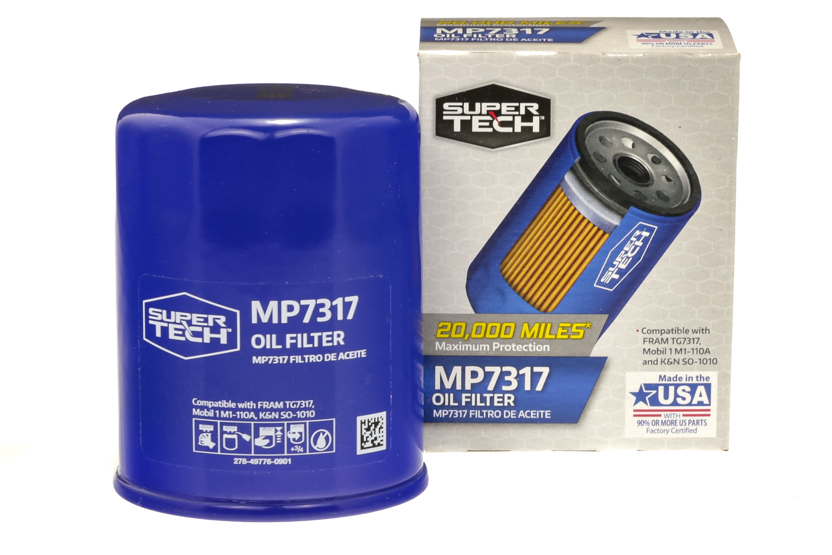 SuperTech Maximum Performance 20,000 mile Replacement Synthetic Oil Filter, MP7317, for Acura, Honda, Infiniti, Nissan and Subaru
