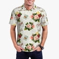 thumbnail image 3 of Rocae Vintage Bike Flower Butterfly for Men's Short Sleeve Polo Shirt, Quick Drying Performance Moisture Wicking Sports Men's Golf Shirt Small, 3 of 9