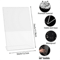 thumbnail image 3 of Acrylic Sign Holder 5x7In, 4 Pack Clear Plastic Sign Holder with Hidden Slanted Back, Flyer Document Paper Display Stand, 3 of 7