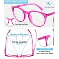 thumbnail image 5 of MARE AZZURO Reading Glasses Womens 1.25 Trendy Round Readers 100 125 150 175 200 225 250 275 300 350 400 500 600 (Pink, 1.25) with Spring Hinge, Composite Lens, 5 of 7