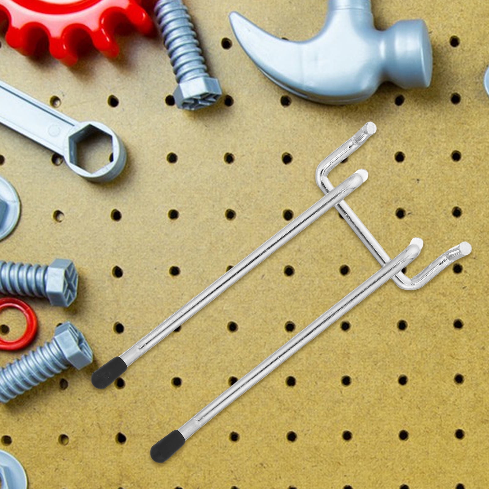 OUNONA 6-Pack Metal Pegboard Hooks for Wall Organizer, Shop, Office, Craft Room Storage Solutions