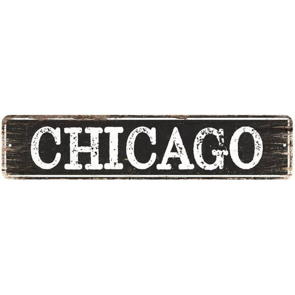 CHICAGO Gift Chic Metal Sign Home Decor Cities 4x18 204180007102