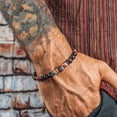 thumbnail image 3 of Hot Selling Coconut Shell Wood Chip Turquoise Cross Bracelet - Handmade Beaded Elastic Wood Wristband for Men, Hip-Hop Style, 3 of 11