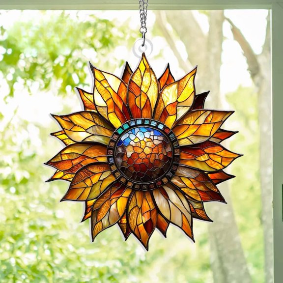 Sunflower Acrylic Suncatcher, Plant Lover Decor Housewarming Gift