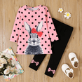 thumbnail image 1 of PatPat Sweet Animal Pattern Toddler Girl 2pcs Set, Medium Thickness Polyester Spandex, Regular Category, 1 of 2