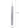thumbnail image 4 of QUUPY Precision Stainless Steel Open Tweezers - Acne & Blackhead Remover - Splinter Removal Tool - Silver, Modern Style, 4 of 8
