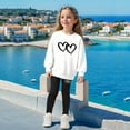 thumbnail image 4 of WEIYLL Outfits for Girls Set City Letter Printed Crew Neck Long Sleeve Hoodie Leggings White Kids Fall Clothing size 5-6 Years, 4 of 7