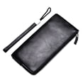 thumbnail image 2 of SPRING PARK Men's Vintage Genuine Faux Leather Long Wallet Checkbook Wallets, 2 of 7