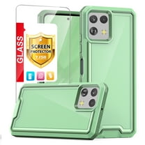 TJS for Motorola Moto G Power 2023 Phone Case, with Tempered Glass Screen Protector, Dual Layer Shockproof Rugged Hybrid Drop Protector Cover for Moto G Power 2023 (Green)
