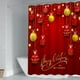 thumbnail image 4 of Set de cortinas de ducha de copo de nieve navideño rojo con 12 ganchos - Decoración de baño con purpurina Bokeh - Tela de poliéster lavable - 70x70 pulgadas, 4 of 6