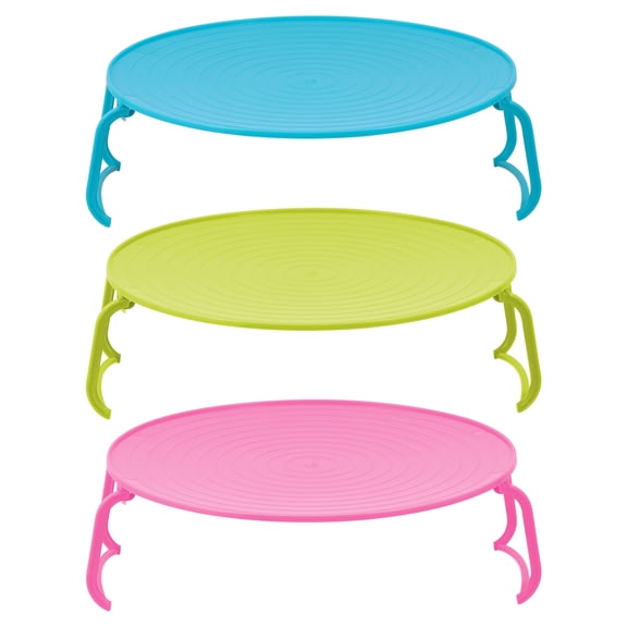 Eease 3pcs Microwave Plate Stacker Racks with Handle - Multi-Functional & Foldable