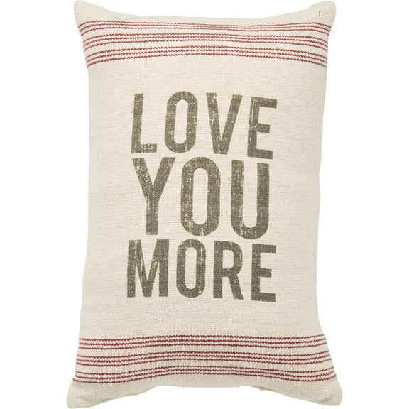 Primitives by Kathy 18293 Striped Pillow, 10" x 15.5", Love You More
