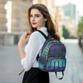 thumbnail image 6 of FORMRS Mini Backpack Purse for Women Quilted Travel Daypack Casual Shoulder Bag, Purple Moonlight Forest, 6 of 7