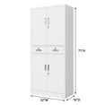 thumbnail image 2 of CMY Metal Storage Cabinet, 71" H x 32" W x 16" D Locking Storage Cabinet with Adjustable Shelves and 2 Drawers, Steel Storage Cabinet for Office, Garage, Home, School, Utility Room-White, 2 of 6