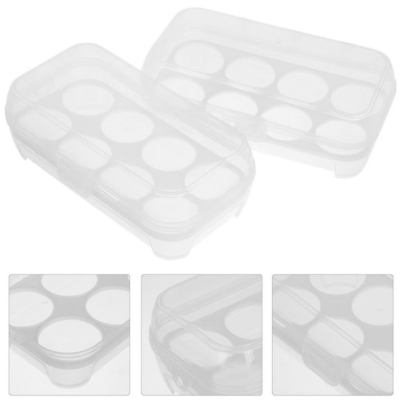 Niceauty 2Pcs Travel Egg Holder with Shockproof Protection Clear Plastic Egg Storage