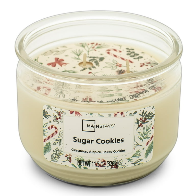 Mainstays Sugar Cookies Scented 3-Wick Glass Jar Candle, 11.5 oz