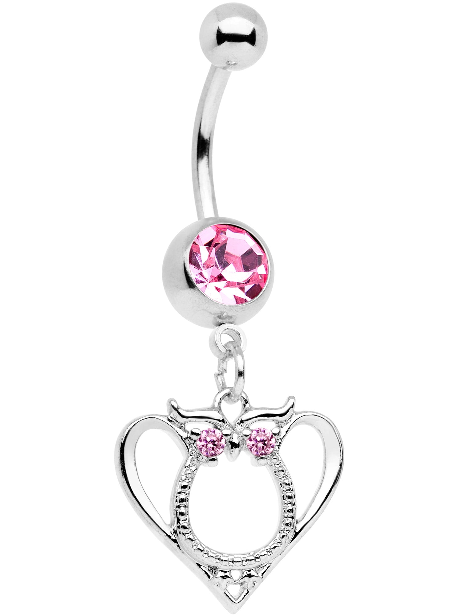 Stainless Steel Belly Ring With UV Acrylic Tribal Design in Assorted Colors 