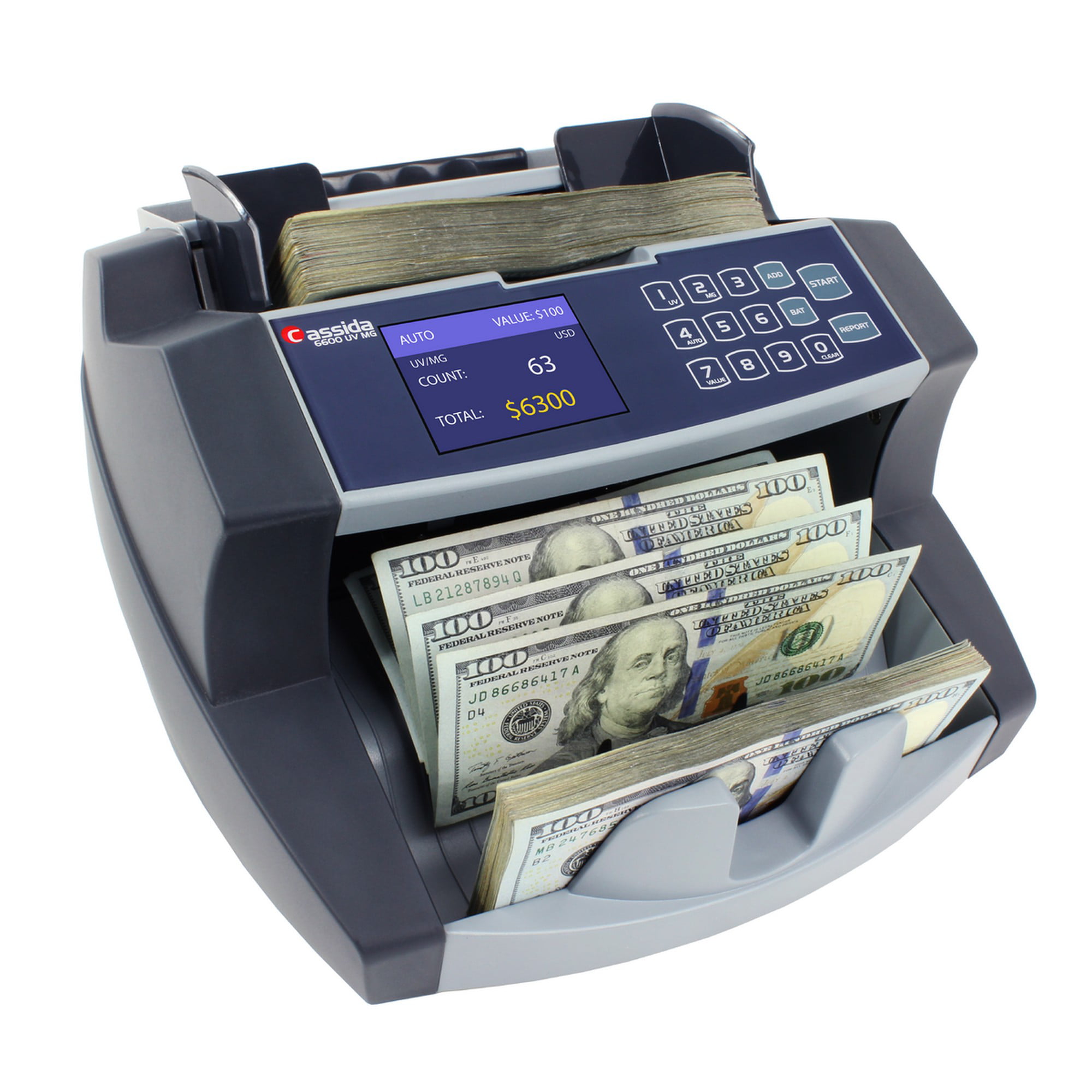 Cash Money Counter Machine W/ UV Detection Business Note Batch Counter 