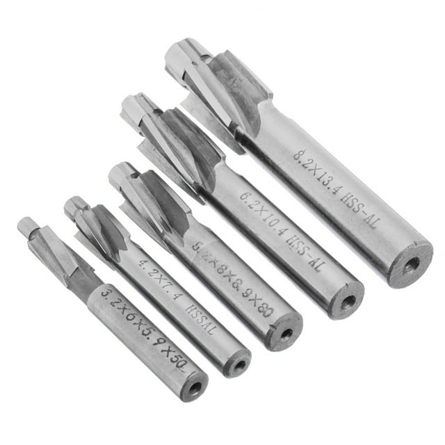10Pcs HSS Counterbore End Mill M3-M8 Pilot Slotting Tool Milling Cutter Countersink End Mills