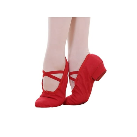 

Gomelly Kids Ballet Slippers Canvas Slipper Split Sole Dance Shoe Comfort Practice Womens Mens Red 8