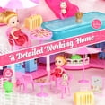 thumbnail image 6 of JoyStone 12 Rooms Light-Up Doll House for Girls, 31.1 in Large Dollhouse Playset with Warm LED Lights, 2 Dolls, Slide, Furniture Accessories, Pretend Play Toy Gift for Kids Ages 3+, 6 of 10
