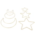 thumbnail image 4 of 6 piezas atrapasueños anillo de hierro luna estrella de cinco puntas material de bricolaje (dorado 2 estilos), 4 of 5
