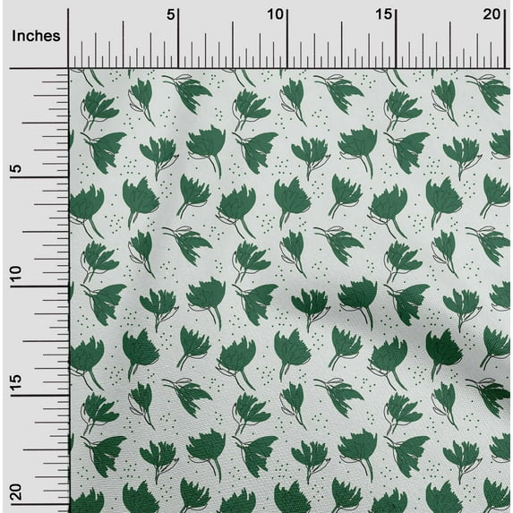 oneOone Cotton Jersey Green Fabric Florals Craft Projects Decor Fabric Printed By The Yard 58 Inch Wide