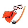 thumbnail image 2 of Juego de esnórquel con aletas, gafas de natación con cubierta para la nariz, tubo de respiración para buceo, esnórquel para deportes acuáticos al aire Naranja EUTalla 35to39, 2 of 8