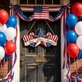thumbnail image 6 of huayou America Flag Patriotic Wooden Wall Sign, 4th of July Red White Blue Star Door Hanger Decoration, for Wall, Porch, Walkway, Window, Front Door, Outdoor Indoo Home Decor, 6 of 10