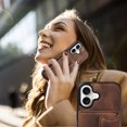 thumbnail image 5 of Case for iPhone 16 Plus, Premium PU Leather + TPU Protective Back Cover with Card Slots Finger Ring Kickstand Magnetic Closure Shockproof Drop Protective for iPhone 16 Plus, Brown, 5 of 10