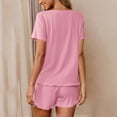 thumbnail image 4 of LIaqionyy Pajama Set for Women 2 Piece Short Sleeve Pjs Tops and Shorts Ribbed Knit Soft Sleepwear S-2XL, 4 of 7