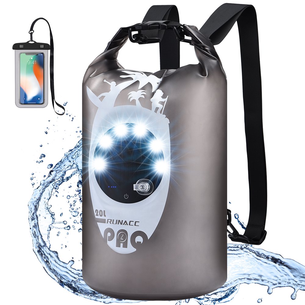 Waterproof Floating Dry Bag with Free Phone Case, 20L Roll Top Dry Sack