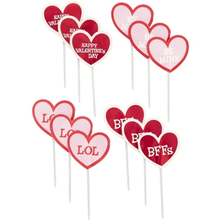 Wilton Heart-Shaped Treat Toppers, 12-Count