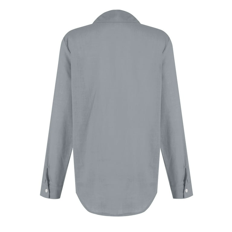 Jzuxvd Womens Button Down Shirts Gauze Cotton Dress Shirt Long