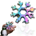 thumbnail image 3 of 1 Pcs 18-in-1 Snowflake Multi-Tool Screwdriver, Stainless Steel 18-1 Multitool Snow Tool, Snowflake Multi Tool, Gadgets for Outdoor Camping Daily Multitool Bottle Opener Wrench, 3 of 9