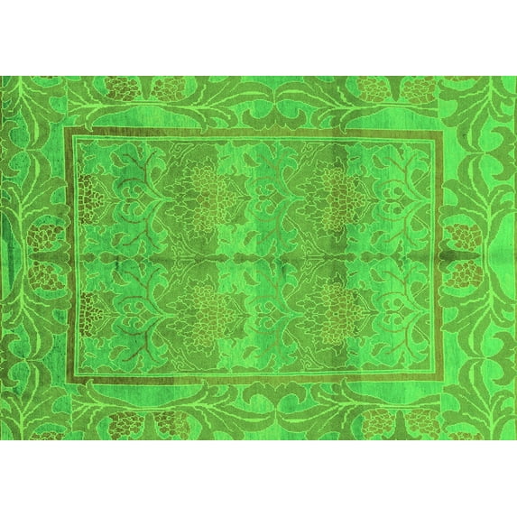 Ahgly Company Indoor Rectangle Oriental Green Traditional Area Rugs, 2' x 3'