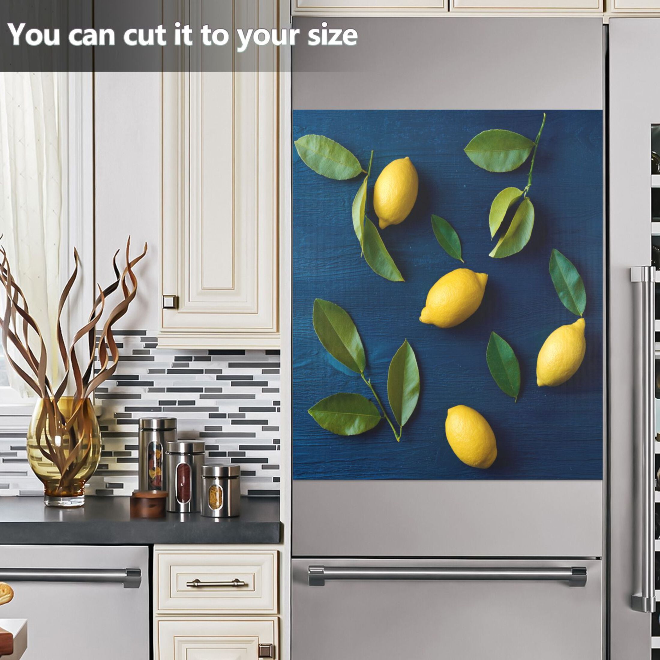 IAUYY Magnetic decorative sticker - 23x26 Inch PVC Refrigerator Decorative Cover, Removable DIY Art for Kitchen Appliances An Isolated Object